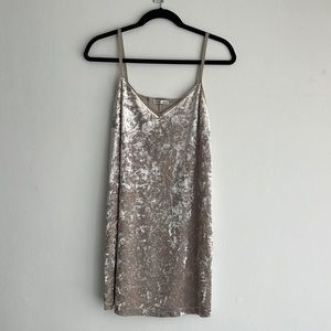 Zara Crushed Velvet Short Dress with Thin Straps
